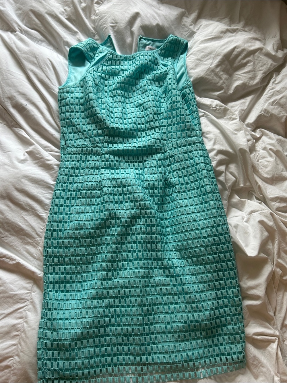Calvin Klein Teal Crochet Midi Dress